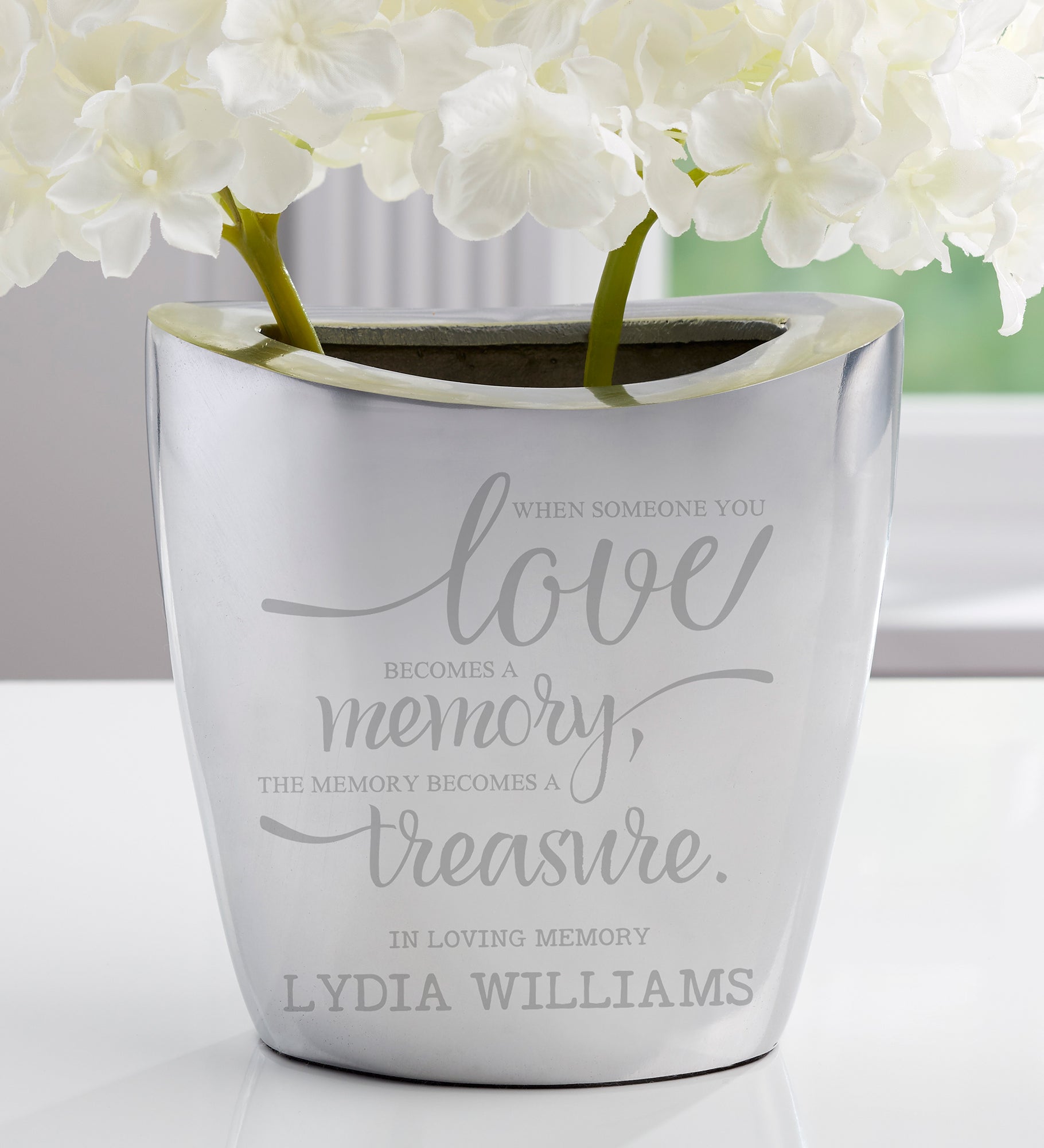 Memory Becomes A Treasure Personalized Memorial Vase